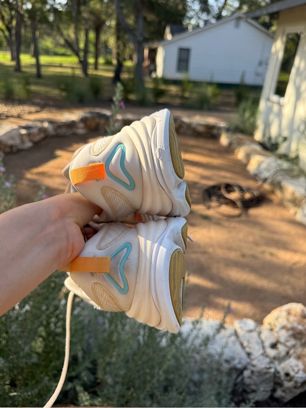 Hoka gaviota Women’s Cream and Peach Running Sneakers - Picture 6 of 8